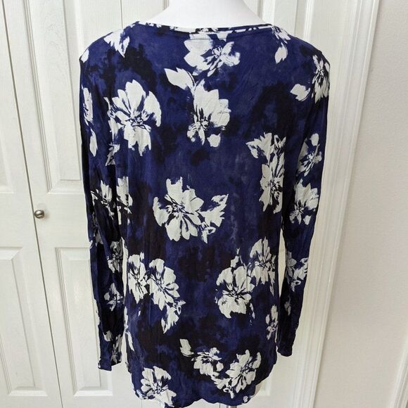 NWOT Woman's Simply Vera-Vera Wang Long Sleeve Top Floral Motif - Picture 5 of 7